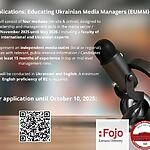 АНОНС. Навчання з медіаменеджменту "Educating Ukrainian Media Managers"